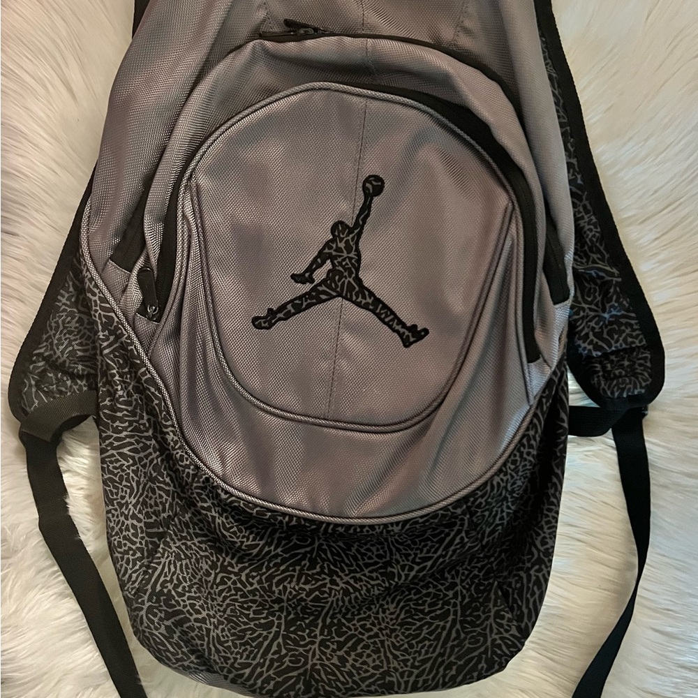 Jordan Black and Gray Men's Backpack